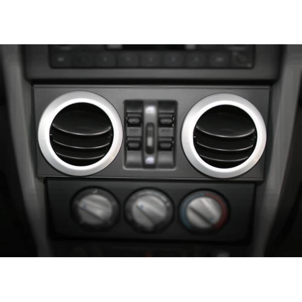 Rugged Ridge - Rugged Ridge 11151.10 Ac Vent Trim Cover Brushed Silver Jeep Wrangler Jeep Wrangler JK 2007-2016 Sold In Pairs