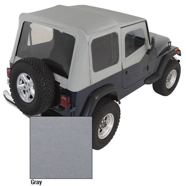 Rugged Ridge - Rugged Ridge 13721.09 XHD Replacement Soft Top with Door Skins 1988-1995 Wrangler Charcoal 30 Mil Glass