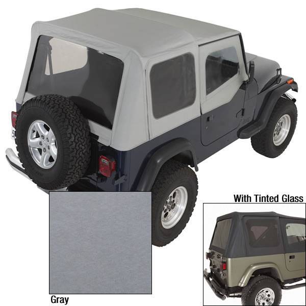 Rugged Ridge - Rugged Ridge 13722.09 XHD Replacement Soft Top with Door Skins Tinted Wndws 1988-1995 Wrangler Charcoal 30 Mil Glass