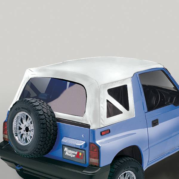 Rugged Ridge - Rugged Ridge 53723.52 XHD Replacement Soft Top White Denim 1995-1998 Suzuki Sidekick/Geo Tracker 30 Mil Glass