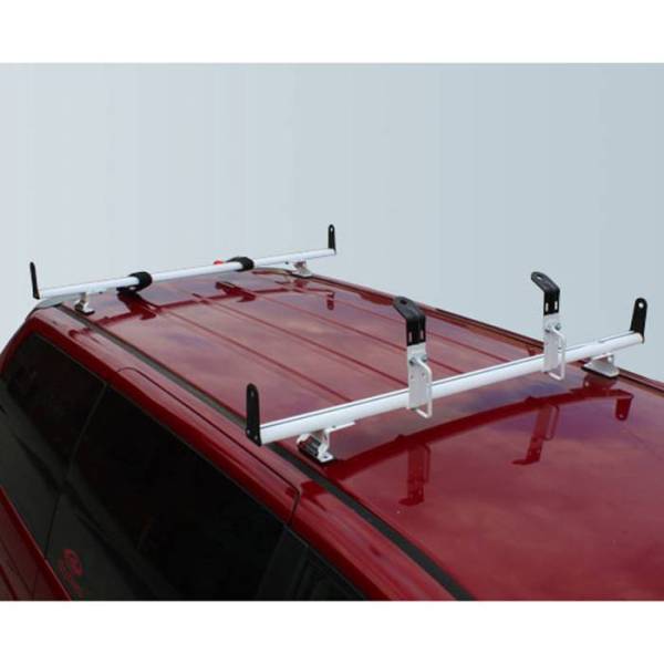 Vantech - Vantech J2010S Silver Rack System with 55" Cross Bars Silver Aluminum Drilling Required