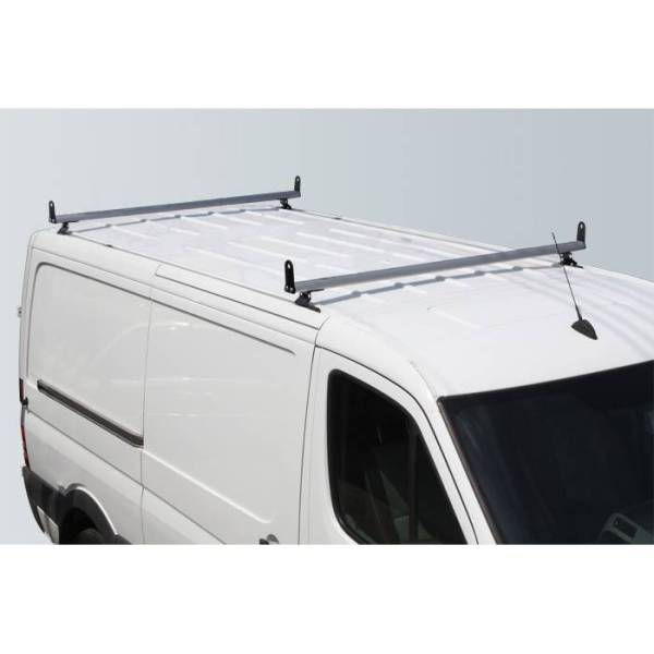 Vantech - Vantech H3310W White 1 Bar 8" wide Base System with A03 Side supports White Steel & Aluminum Dodge Sprinter w/ track 2007-2012