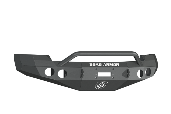 Road Armor - Road Armor 37204B Front Stealth Winch Bumper with Round Light Holes + Pre-Runner Bar Chevy Silverado 2500HD/3500 2007-2010