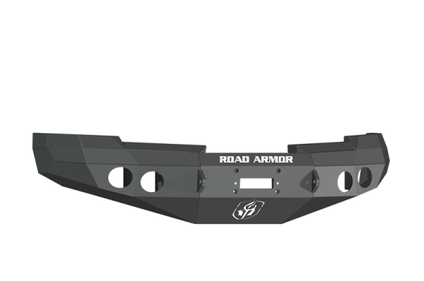 Road Armor - Road Armor 37700B Front Stealth Winch Bumper with Round Light Holes Chevy Silverado 1500 2007-20013