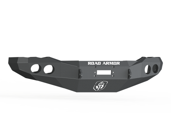Road Armor - Road Armor 44040B Front Stealth Winch Bumper with Round Light Holes Dodge Ram 2500/3500 2003-2005