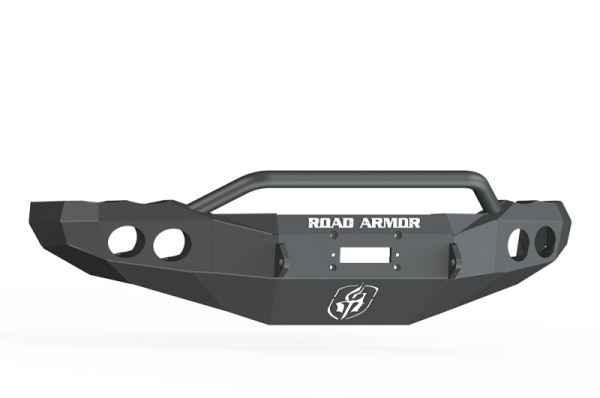 Road Armor - Road Armor 44044B Front Stealth Winch Bumper with Round Light Holes + Pre-Runner Bar Dodge Ram 2500/3500 2003-2005