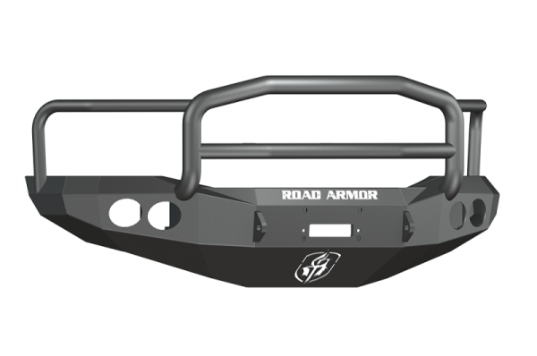 Road Armor - Road Armor 44065B Front Stealth Winch Bumper with Round Light Holes + Lonestar Guard Dodge Ram 2500/3500 2006-2009