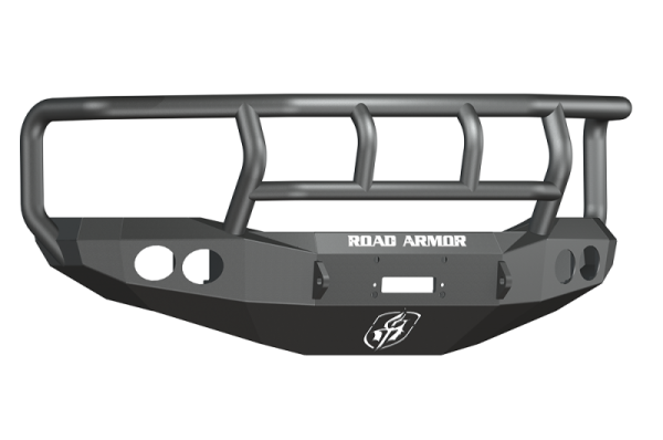 Road Armor - Road Armor 44062B Front Stealth Winch Bumper with Round Light Holes + Titan II Guard Dodge Ram 2500/3500 2006-2009
