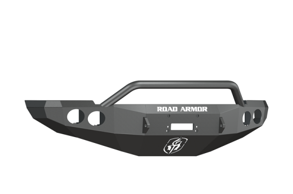 Road Armor - Road Armor 40804B Front Stealth Winch Bumper with Round Light Holes + Pre-Runner Bar Dodge RAM 2500/3500 2010-2018