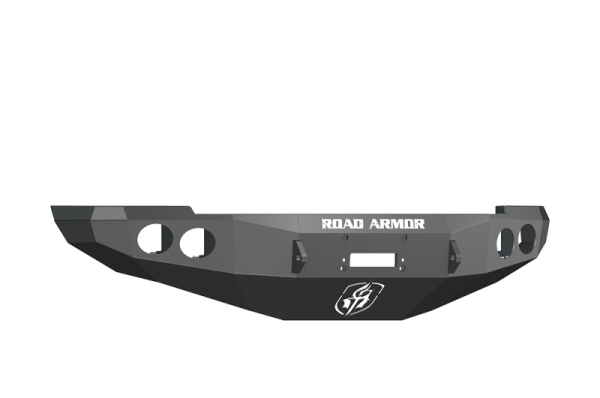 Road Armor - Road Armor 40800B Front Stealth Winch Bumper with Round Light Holes Dodge RAM 2500/3500 2010-2018