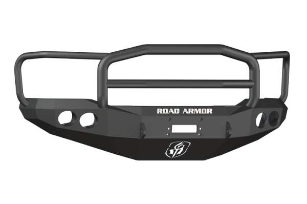 Road Armor - Road Armor 66005B Front Stealth Winch Bumper with Round Light Holes + Lonestar Guard Ford Super Duty 1999-2004 1999-2004