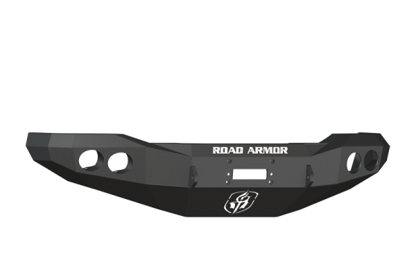 Road Armor - Road Armor 66000B Front Stealth Winch Bumper with Round Light Holes Ford Super Duty 1999-2004