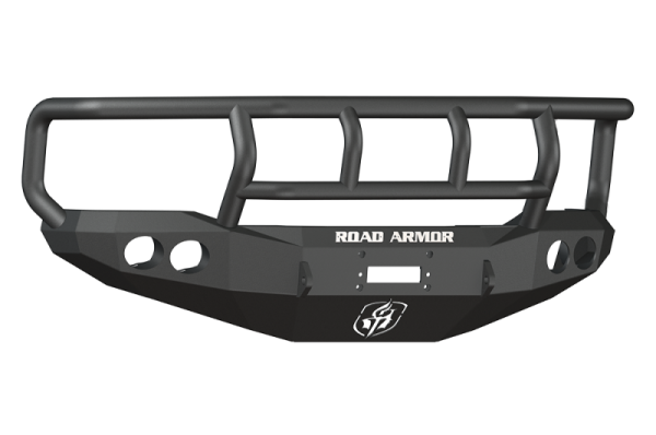 Road Armor - Road Armor 66002B Front Stealth Winch Bumper with Round Light Holes + Titan II Guard Ford Super Duty 1999-2004 1999-2004