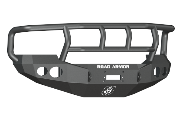 Road Armor - Road Armor 60502B Front Stealth Winch Bumper with Round Light Holes + Titan II Guard Ford Super Duty 2005-2007