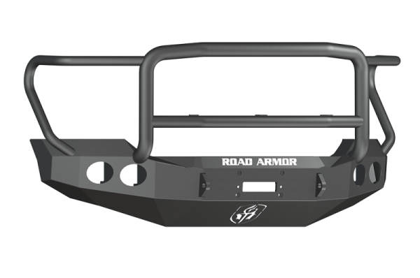 Road Armor - Road Armor 61105B Front Stealth Winch Bumper with Round Light Holes + Lonestar Guard Ford Super Duty 2011-2016