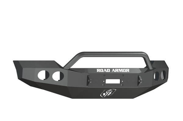 Road Armor - Road Armor 61104B Front Stealth Winch Bumper with Round Light Holes + Pre-Runner Bar Ford Super Duty 2011-2016