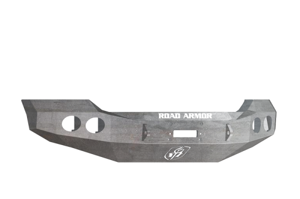 Road Armor - Road Armor 61100Z Front Stealth Winch Bumper with Round Light Holes Ford Super Duty 2011-2014 Raw
