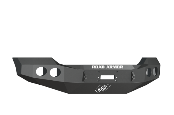Road Armor - Road Armor 61100B Front Stealth Winch Bumper with Round Light Holes Ford Super Duty 2011-2014