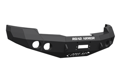 Road Armor - Road Armor 37400B Front Stealth Winch Bumper with Round Light Holes GMC Sierra 2500HD/3500 2007-2010