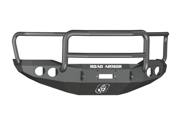 Road Armor - Road Armor 99031B Front Stealth Winch Bumper with Round Lights + Lonestar Guard Toyota Tundra 2007-2013