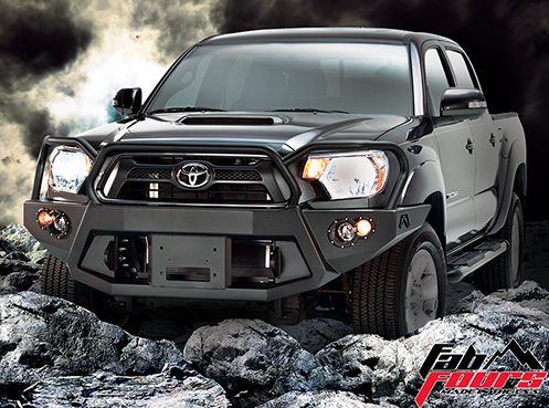 Fab Fours - Fab Fours TT12-B1650-1 Winch Front Bumper with Full Grille Guard Toyota Tacoma 2012-2015