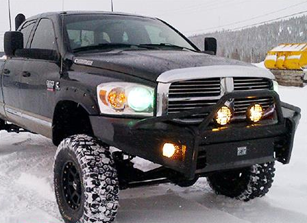 Fab Fours - Fab Fours DR94-Q1562-1 Black Steel Elite Smooth Front Bumper Pre-Runner Dodge RAM 2500/3500 1994-2002