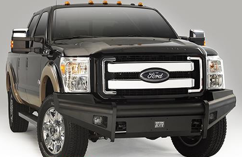 Fab Fours - Fab Fours FS99-Q1661-1 Black Steel Elite Smooth Front Bumper No Guard Ford F250/F350 1999-2004