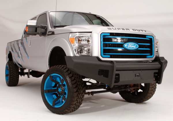 Fab Fours - Fab Fours FS11-Q2561-1 Black Steel Elite Smooth Front Bumper No Guard Ford F250/F350 2011-2016