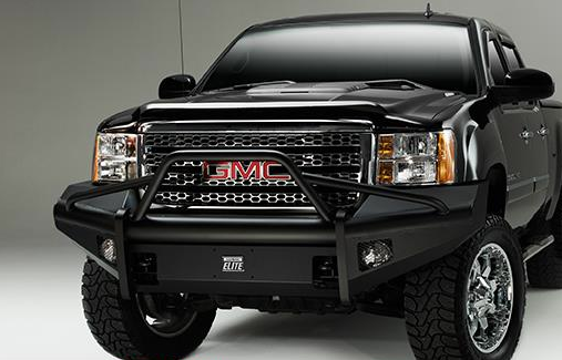 Fab Fours - Fab Fours TT07-R1862-1 Black Steel Elite Smooth Front Bumper Pre-Runner Toyota Tundra 2007-2013