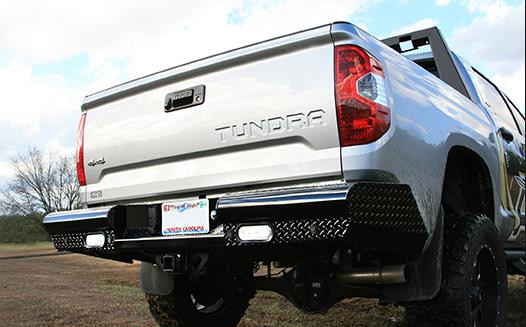 Fab Fours - Fab Fours TT07-T1550-1 Black Steel Rear Bumper Toyota Tundra 2007-2013