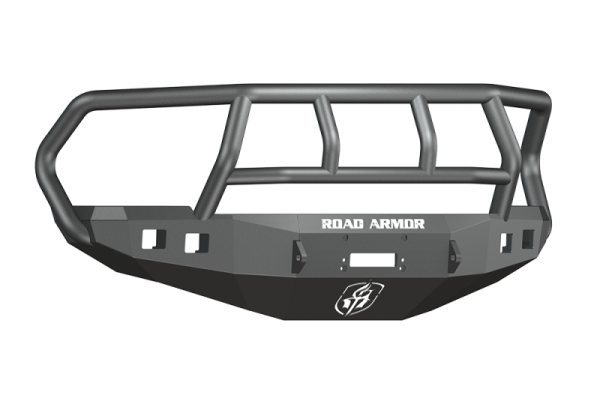 Road Armor - Road Armor 408R2B Front Stealth Winch Bumper with Square Light Holes + Titan II Dodge RAM 2500/3500 2010-2018