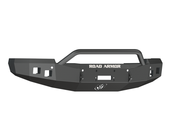 Road Armor - Road Armor 314R4B Front Stealth Winch Bumper with Square Light Holes + Pre-Runner Bar Chevy Silverado 1500 2014-2015