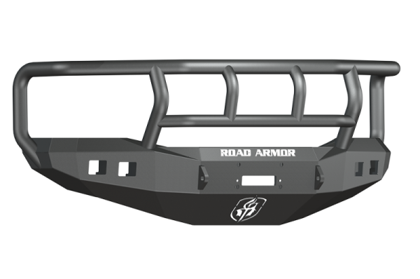 Road Armor - Road Armor 406R2B Front Stealth Winch Bumper with Square Light Holes + Titan II Dodge RAM 2500/3500 2006-2009