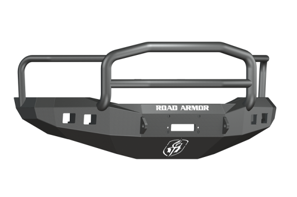 Road Armor - Road Armor 406R5B Front Stealth Winch Bumper with Square Light Holes + Lonestar Guard Dodge RAM 2500/3500 2006-2009