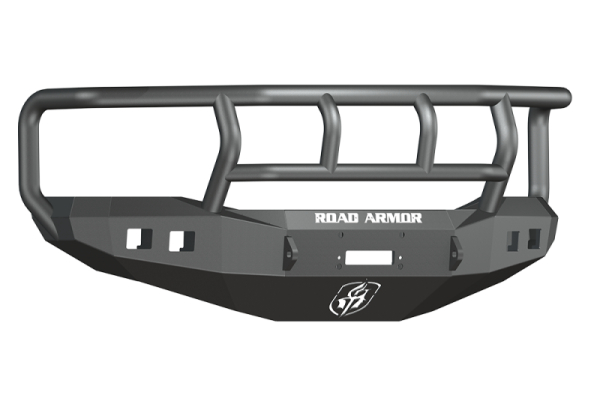 Road Armor - Road Armor 407R2B Front Stealth Winch Bumper with Square Light Holes + Titan II Dodge RAM 1500 2006-2008