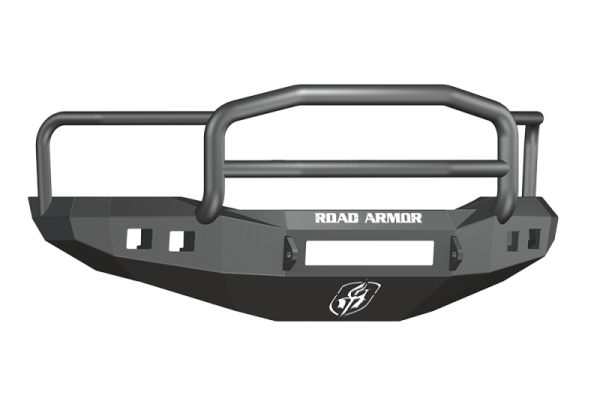 Road Armor - Road Armor 407R5B-NW Front Stealth Non-Winch Bumper with Square Light Holes + Lonestar Guard Dodge RAM 1500 2006-2008