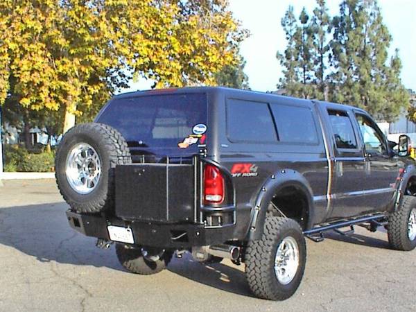 Aluminess - Aluminess 210043 Rear Bumper with Brush Guard or Swing Arms Ford Excursion 1999-2004