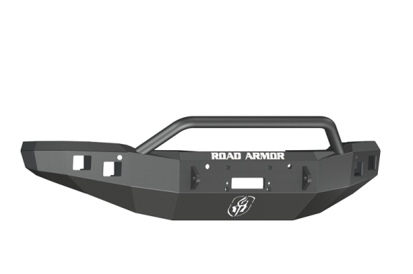 Road Armor - Road Armor 214R4B Front Stealth Winch Bumper with Square Light Holes + Pre-Runner Bar and Square Light Mounts GMC Sierra 1500 2014-2015