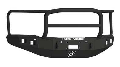 Road Armor - Road Armor 214R5B Front Stealth Winch Bumper Lonestar Guard with Square Light Mounts GMC Sierra 1500 2014-2015