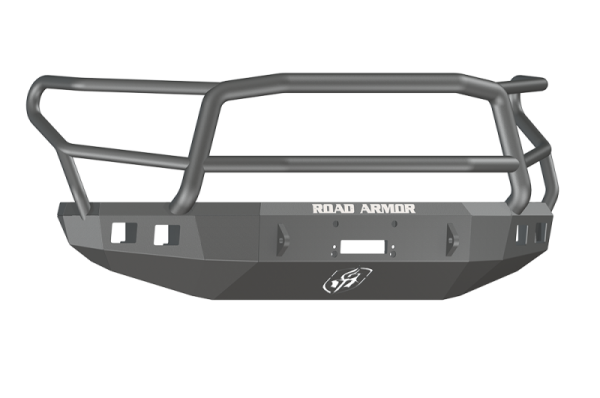 Road Armor - Road Armor 914R5B Front Stealth Winch Bumper with Square Light Holes + Lonestar Guard Toyota Tundra 2014-2016