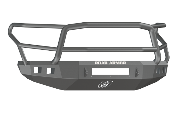 Road Armor - Road Armor 914R5B-NW Front Stealth Non-Winch Bumper with Square Light Holes + Lonestar Guard Toyota Tundra 2014-2018