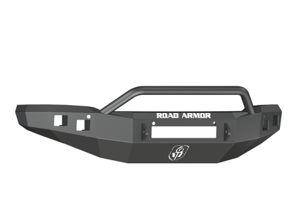 Road Armor - Road Armor 214R4B-NW Front Stealth Non-Winch Bumper with Square Light Holes + Pre-Runner Bar and Square Light Mounts GMC Sierra 1500 2014-2015