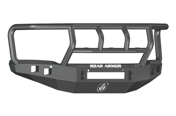 Road Armor - Road Armor 214R2B-NW Front Stealth Non-Winch Bumper with Square Light Holes + Titan II Guard GMC Sierra 1500 2014-2015