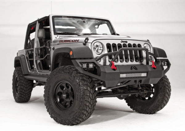 Fab Fours - Fab Fours JK07-D1852-1 Vengeance Front Bumper with Pre-Runner Jeep Wrangler JK 2007-2018