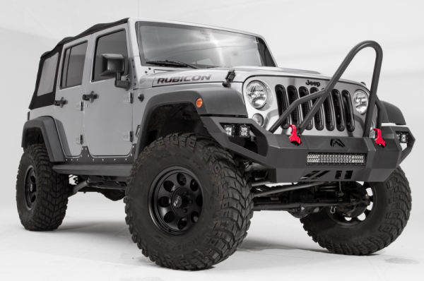 Fab Fours - Fab Fours JK07-D1853-1 Vengeance Front Bumper with Stinger Jeep Wrangler JK 2007-2018