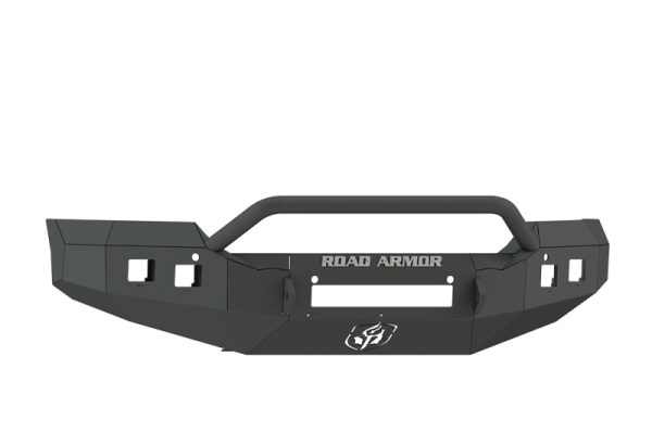 Road Armor - Road Armor 215R4B-NW Front Stealth Non-Winch Bumper with Square Light Holes + Pre-Runner Bar GMC Sierra 2500HD/3500 2015-2019
