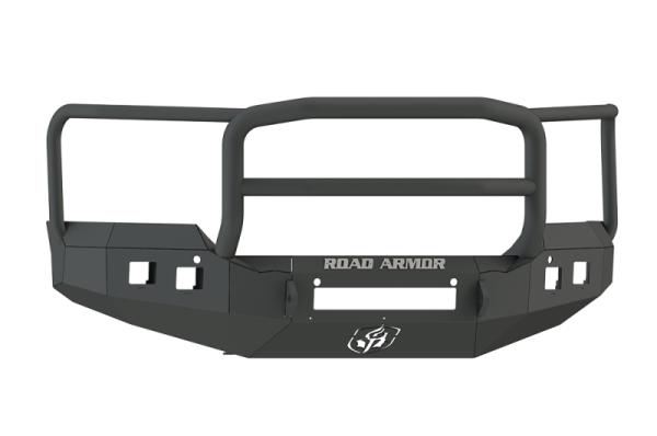Road Armor - Road Armor 215R5B-NW Front Stealth Non-Winch Bumper with Square Light Holes + Lonestar Guard GMC Sierra 2500HD/3500 2015-2019
