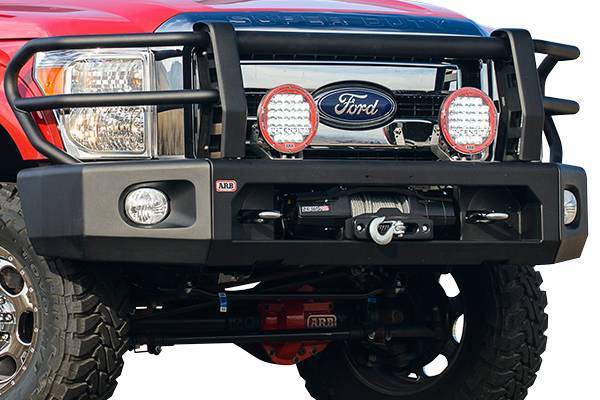 ARB 4x4 Accessories - ARB 2236010 Winch Front Bumper with Full Grille Guard Ford F250/F350 2011-2016