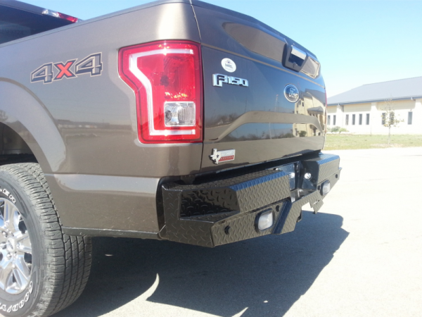 Frontier Gear - Frontier 100-11-5011 Rear Bumper with Sensor Holes and Lights Ford F150 2015-2018