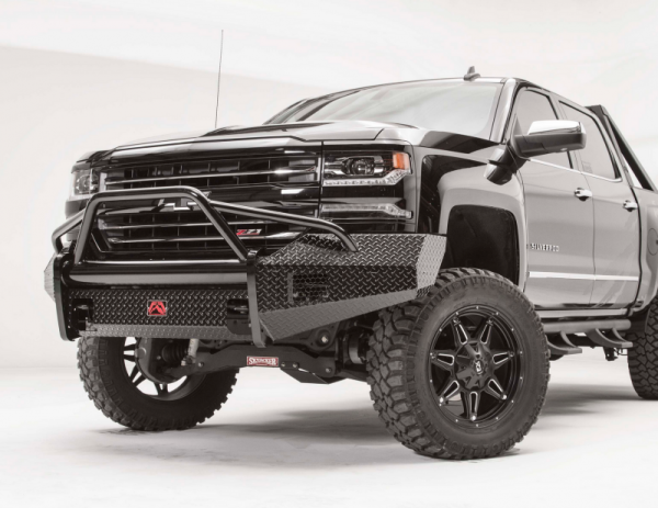 Fab Fours - Fab Fours CS16-K3862-1 Black Steel Front Bumper Pre Runner Guard Chevy Silverado 1500 2016-2018